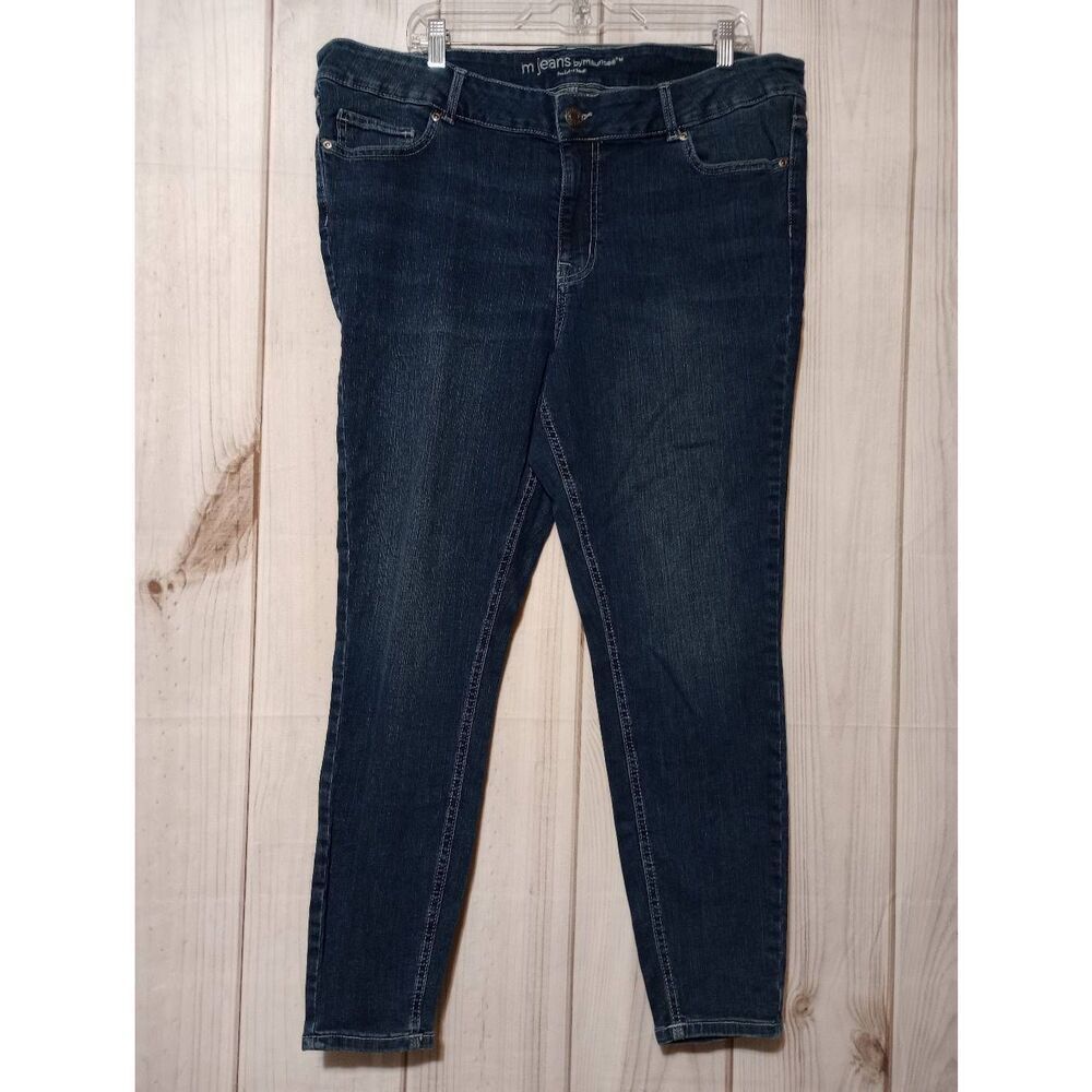 Mβ JeansβLadies 18 Short Mid Rise Skinny Dark Wash Maurices